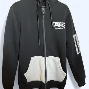 Crooks & Castles Black Hoodie with White Accents